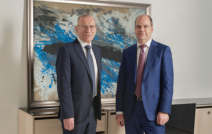 Hannes Germann, Verwaltungsratspräsident, und Dr. Beat Stöckli, Vorsitzender der Geschäftsleitung