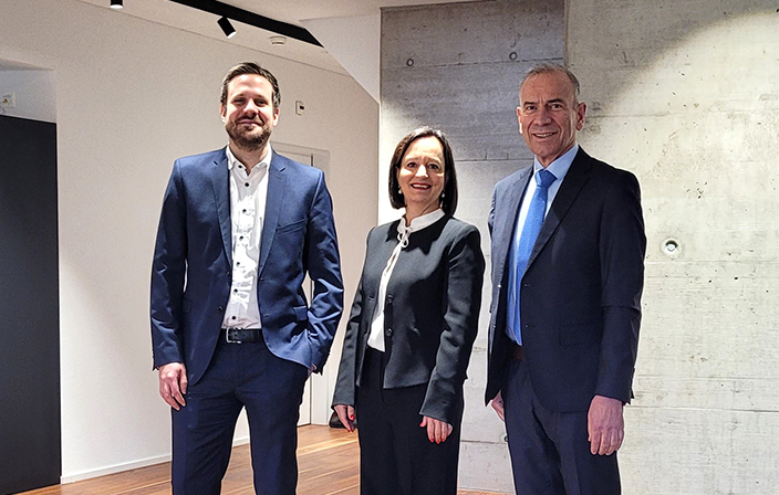 Medienkonferenz zum Geschäftsabschluss 2024: Dominik Häberli, Ruth Mojentale und Hannes Germann (von links)